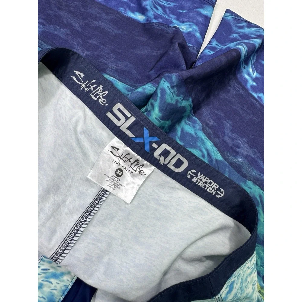 Salt Life SLX-QD Vapor Stretch Board Shorts Mens 38x9.5 Graphic Water Beach Swim